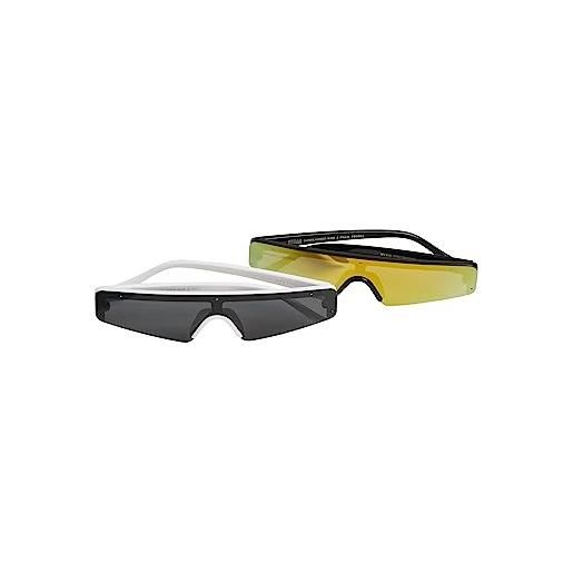 Urban Classics sonnenbrille sunglasses kos 2-pack occhiali, black/white, taglia unica unisex-bambini