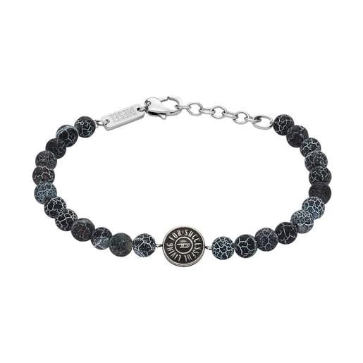 Diesel bracciale da uomo beads agata nera dx1464040, length: 190mm, width: 11mm, height: 11mm, black agate, senza gemstone