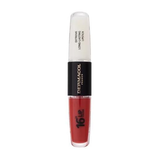Dermacol 16h lip colour extreme long-lasting lipstick rossetto e lucidalabbra a lunga durata 2in1 8 ml tonalità 34