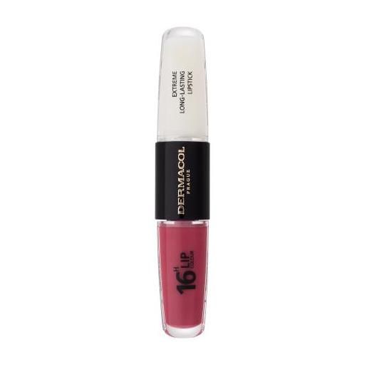 Dermacol 16h lip colour extreme long-lasting lipstick rossetto e lucidalabbra a lunga durata 2in1 8 ml tonalità 6