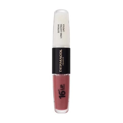 Dermacol 16h lip colour extreme long-lasting lipstick rossetto e lucidalabbra a lunga durata 2in1 8 ml tonalità 33