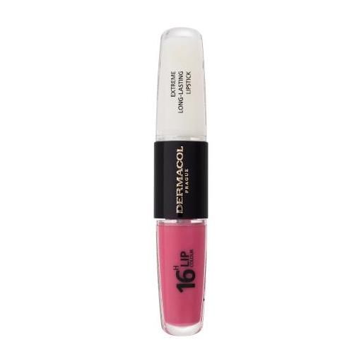 Dermacol 16h lip colour extreme long-lasting lipstick rossetto e lucidalabbra a lunga durata 2in1 8 ml tonalità 16