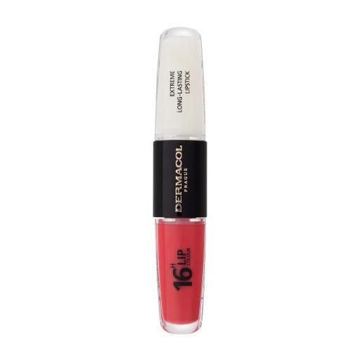 Dermacol 16h lip colour extreme long-lasting lipstick rossetto e lucidalabbra a lunga durata 2in1 8 ml tonalità 36