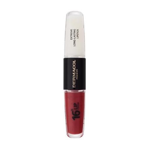Dermacol 16h lip colour extreme long-lasting lipstick rossetto e lucidalabbra a lunga durata 2in1 8 ml tonalità 20
