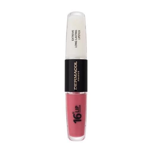 Dermacol 16h lip colour extreme long-lasting lipstick rossetto e lucidalabbra a lunga durata 2in1 8 ml tonalità 1