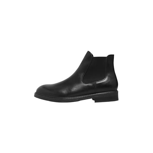 SELECTED HOMME slhblake leather chelsea boot b noos, stivali uomo, black, 41 eu