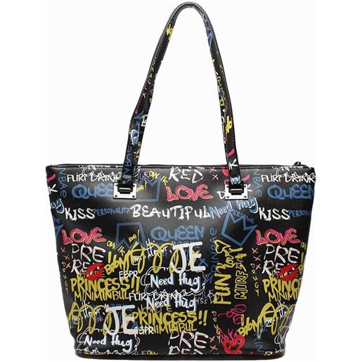 Kevin Jeans borsa a spalla nera Kevin Jeans graffiti