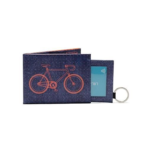 Paprcuts portafoglio rfid pro, con protezione rfid per 12 carte, banconote e monete, con anello portachiavi, impermeabile e resistente agli strappi, bicicletta, 11 x 8,2 x 0,7 cm, rfid