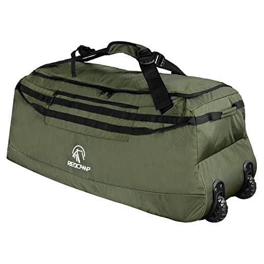 REDCAMP borsa pieghevole duffle con ruote, impermeabile extra grande viaggio bagagli con ruote per viaggio, verde-140l
