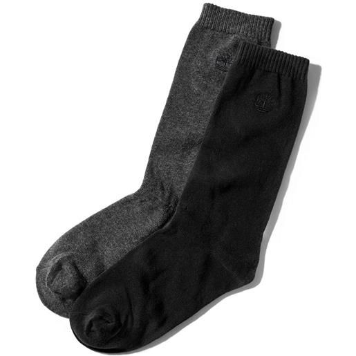 Timberland due paia di calzettoni basic da uomo in grigio scuro/colore nero grigio