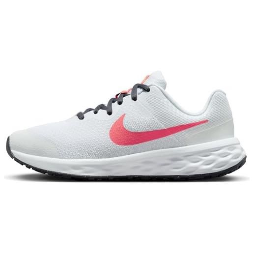 Nike revolution 6 nn (gs), sneaker, white/sea coral-gridiron-laser oran, 37.5 eu