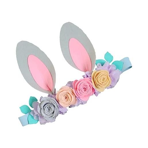 KOMBIUDA bandana accessorio pasquale carina di pasqua copricapo di fiori cerchietti di fiori pasquale coniglio per accessori per bambino