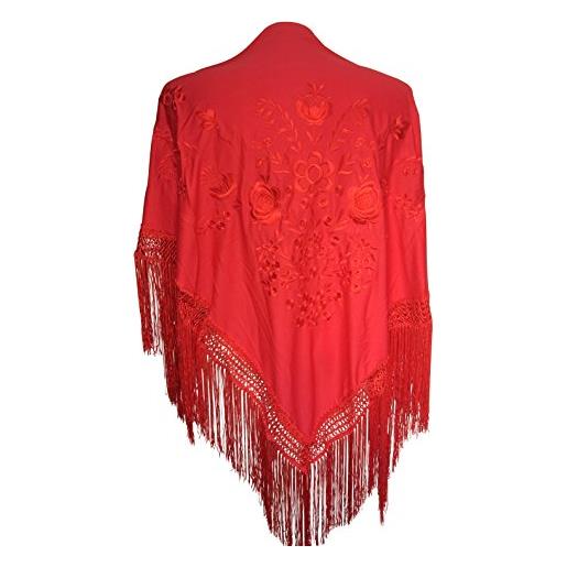La Senorita la señorita foulard cintura chale manton de manila flamenco di danza rosso fiori rossi
