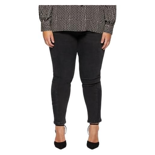 FIORELLA RUBINO: jeans neri zaffiro slim girlfit con inserti nero. 49 stagione autunno inverno 2023