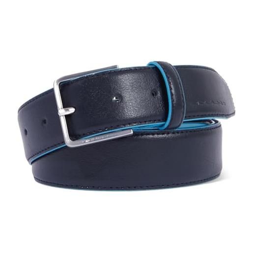 PIQUADRO blue square men´s belt with prong buckle w115 blue - accorciabile