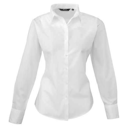 Premier fitness poplin long sleeve blouse camicia da donna, bianco (white 000), 40