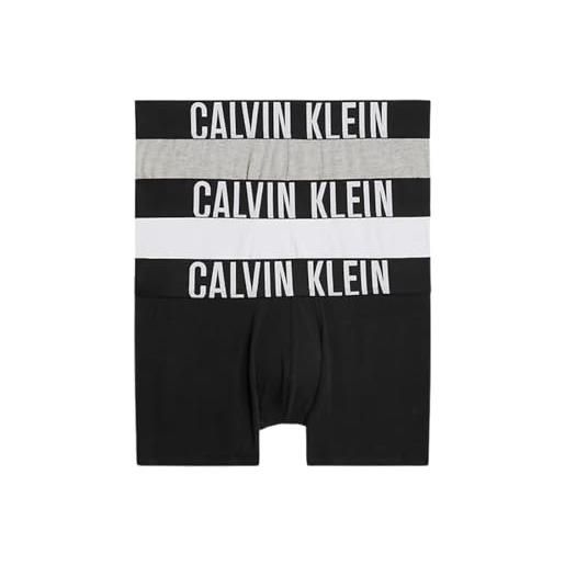 Calvin Klein baule confezione da 3 pezzi, nero, grigio heather, bianco, l uomo