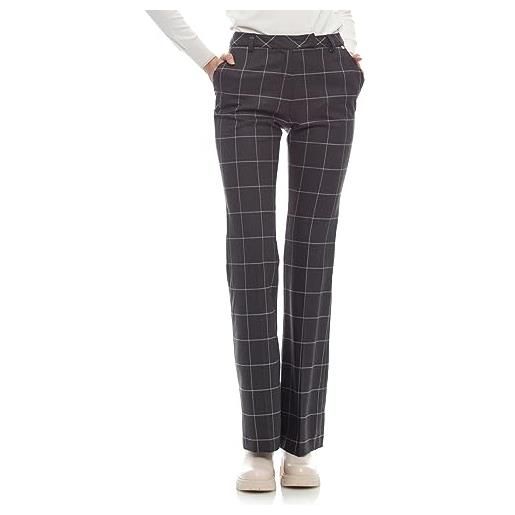 Kocca pantaloni con fantasia a quadri grigio donna mod: kuic size: 40