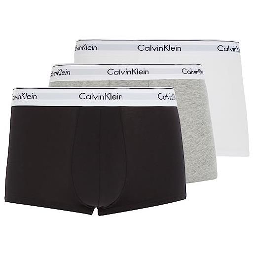 Calvin Klein Jeans calvin klein trunk bóxer, black/white/grey heather, l, uomo