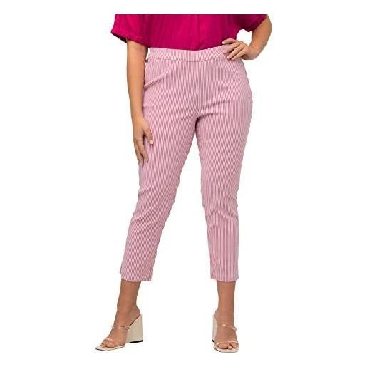 ULLA POPKEN pantaloni a 7/8 in bengalina modello sienna con fantasia e taglio aderente fucsia rosa 54 818076810-54