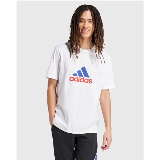 Adidas t-shirt stampa big logo bianco uomo