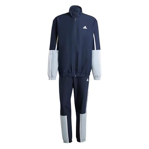 adidas sportswear colorblock 3-stripes track suit tuta, legend ink, xxl men's