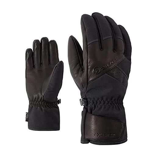 Ziener getter guanti da sci/sport invernali, impermeabili, traspiranti, lana alpina, grigio ferro tec, 10 uomo