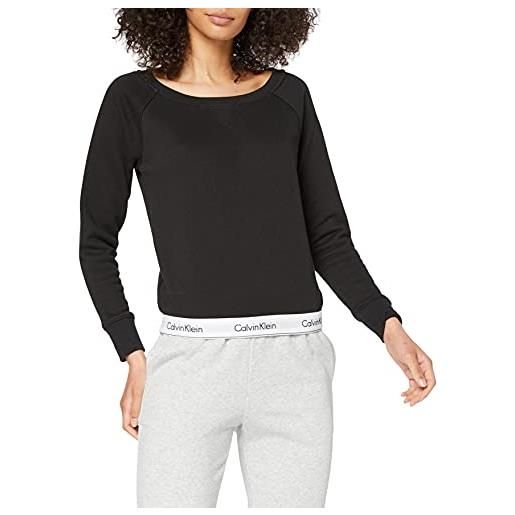 Calvin Klein Jeans calvin klein top sweatshirt long sleeve maglia a maniche lunghe, nero (black 001), xs donna