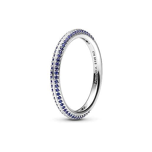 Pandora me anello in argento sterling con vero cristallo blu, 48