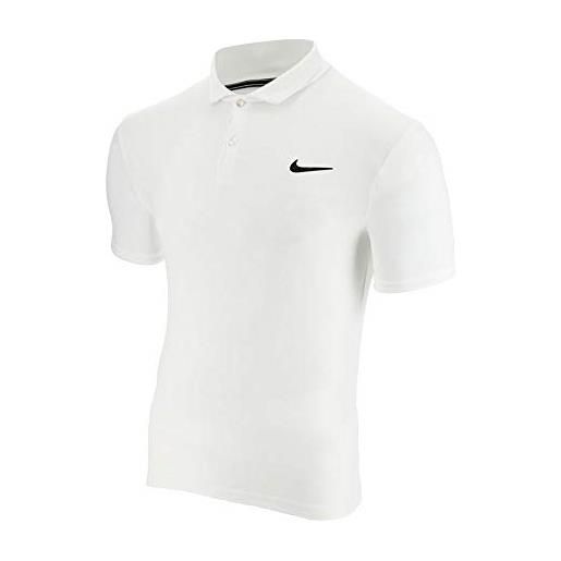 Nike m court dri-fit p maglietta a maniche corto polo uomo, nero (black/black/white), s