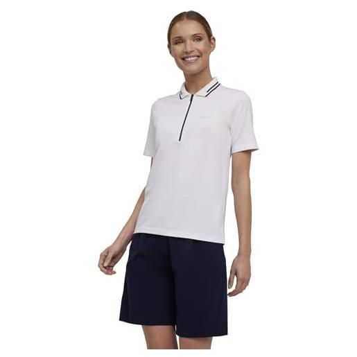 Falke golf poloshirt zip w ts cotone filo funzionale asciugatura rapida 1 pezzo, t-shirt donna, blu (space blue 6116), xs