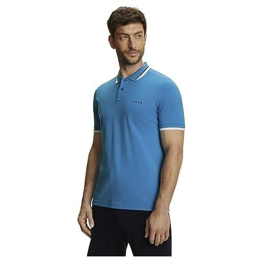 Falke basic polo shirt colour edge m pl cotone piacevolmente morbido sulla pelle 1 pezzo, polo uomo, blu (space blue 6116), l