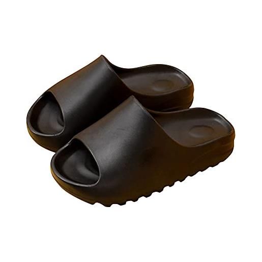 ERLINGO pantofole ultra morbide per cuscini, leggere, ispessite, ad asciugatura rapida, per uomini, donne, antiscivolo, casual, per la casa, sandali per interni ed esterni, nero , 42 eu