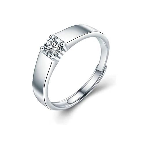 Epinki anello fede uomo argento 925 moissanite 1ct anelli matrimonio gioielli taglia regolabile