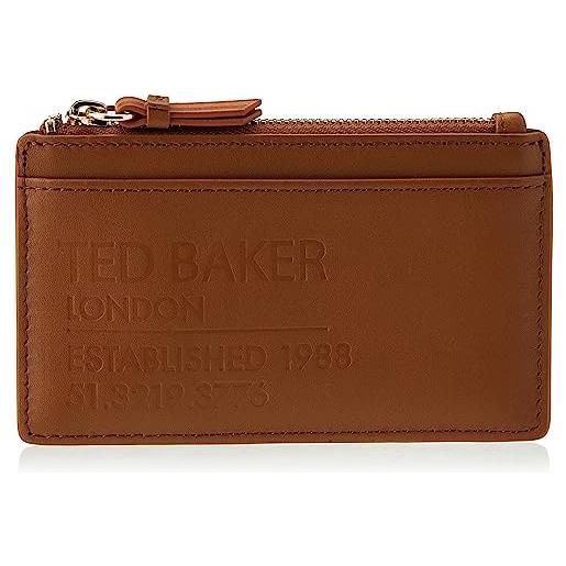 Ted Baker portamonete con cerniera con marchio darcena, marrone, taglia unica, portamonete con cerniera