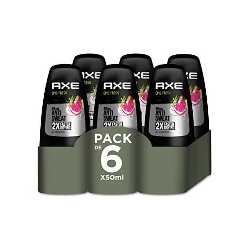 Axe deodorante per uomo roll on epic fresh 50 ml - confezione da 6