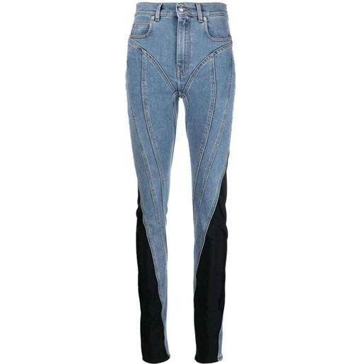Mugler jeans a spirale bimateriale
