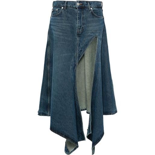 Y/PROJECT evergreen cut out denim skirt