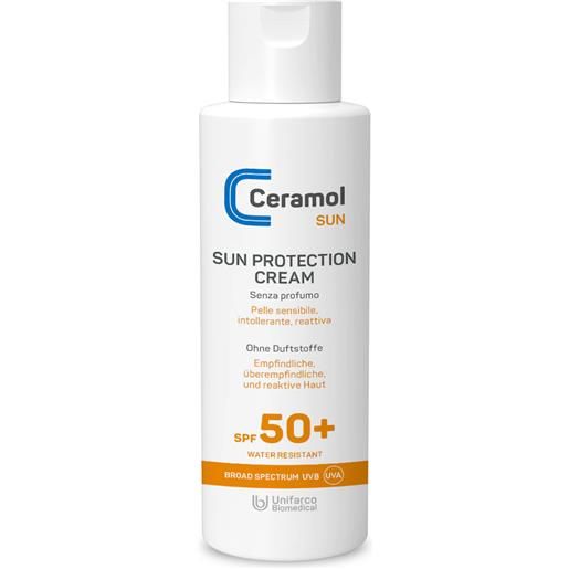 UNIFARCO SpA ceramol sun crema solare spf50+ - protezione solare molto alta per adulti e bambini - 200 ml