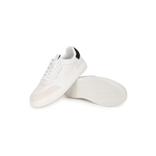 Calvin Klein Jeans sneakers con suola preformata uomo casual scarpe, bianco (white/creamy white/black), 44