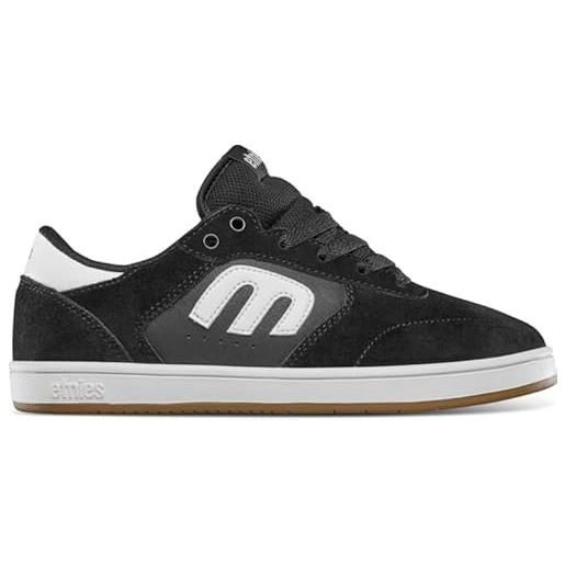 Etnies kids windrow, scarpa da skate, black/white/gum, 34.5 eu