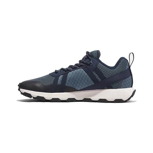 Timberland low lace up sneaker, scarpe da ginnastica uomo, dk blu mesh, 45.5 eu