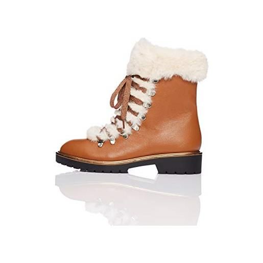find. find fur lined hiker - scarpe da arrampicata basse donna, marrone (brown brown), 36 eu