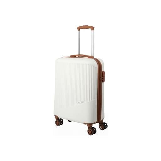 Travelite set di 4 ruote valigia 3 pezzi dimensioni l/m/s, bagagli serie bali: abs gusci rigidi trolley, cognac, trolley handgepäck (55 cm), trolley a mano con 4 ruote