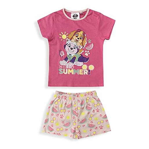 Sun City pigiama bambina paw patrol t-shirt pantaloncino in cotone estivo 6035