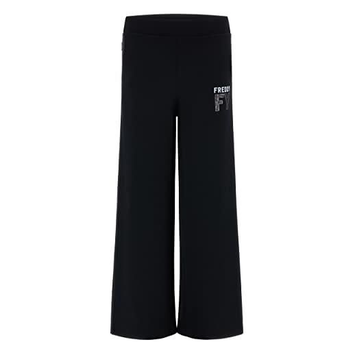 FREDDY - pantaloni wide leg in modal con stampa in strass e glitter, donna, nero, small