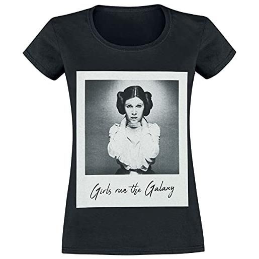 Star Wars leia - girls run the galaxy donna t-shirt nero xl 100% cotone regular