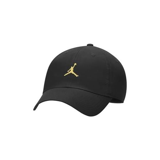 Nike jordan jumpman heritage86 - cappello unisex da adulto, effetto lavato, nero/taxi, taglia unica