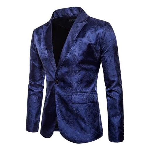 Generic blazer maschile da un pulsante tacca per taglio paisley giacca ricamo magro