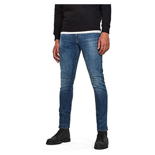 G-star raw 3301 jeans skinny destrutturati da uomo, blu (indaco medio invecchiato 8968-6028), 27w x 32l, 27w x 32l
